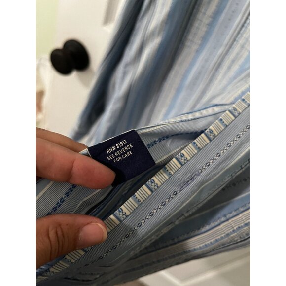 Robert Graham Mens Long Sleeve Flip Cuff Button Front Blue Shirt Sz Med - Picture 4 of 11